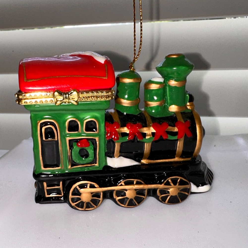Vintage Steam Trains Locomotive Carriage Ceramic Ornament Jewelry Storage Box